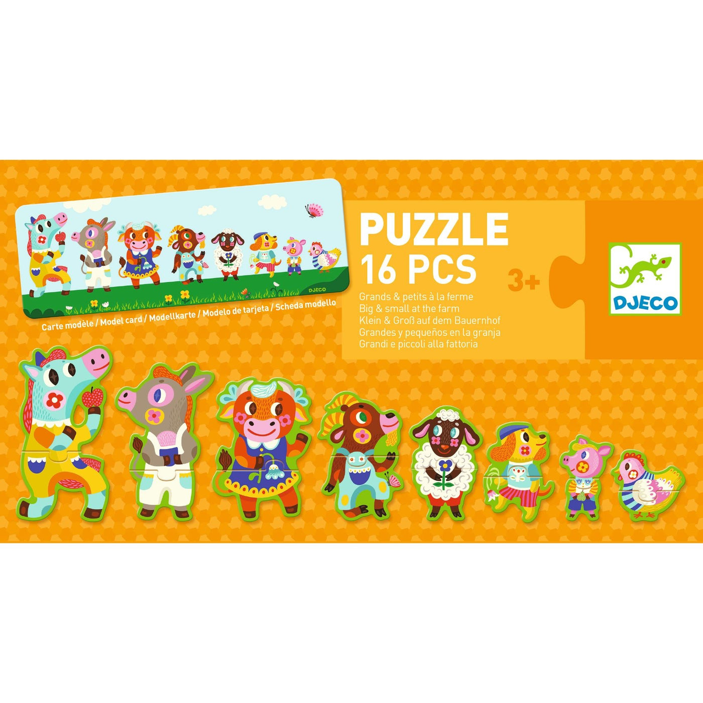 Djeco | Puzzel  Klein En Groot Op De Boerderij - 16 pcs