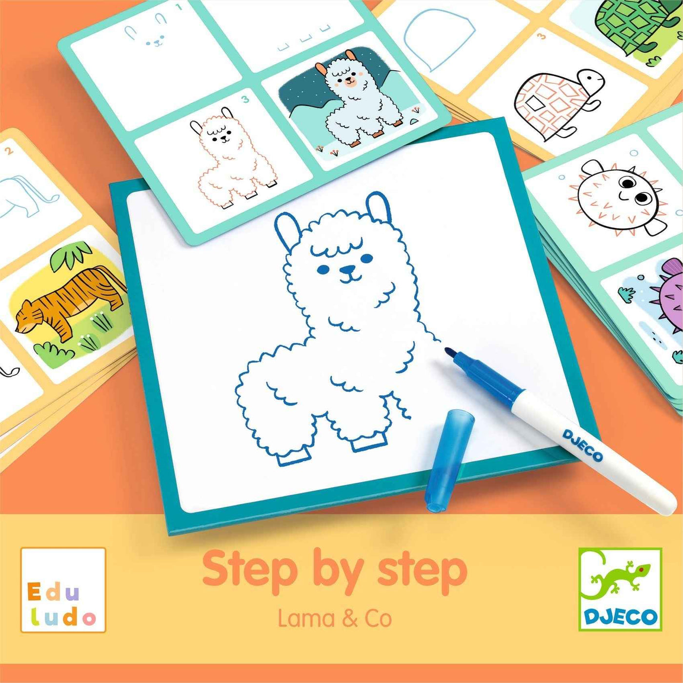 Djeco Leren tekenen Step by Step Lama & Co