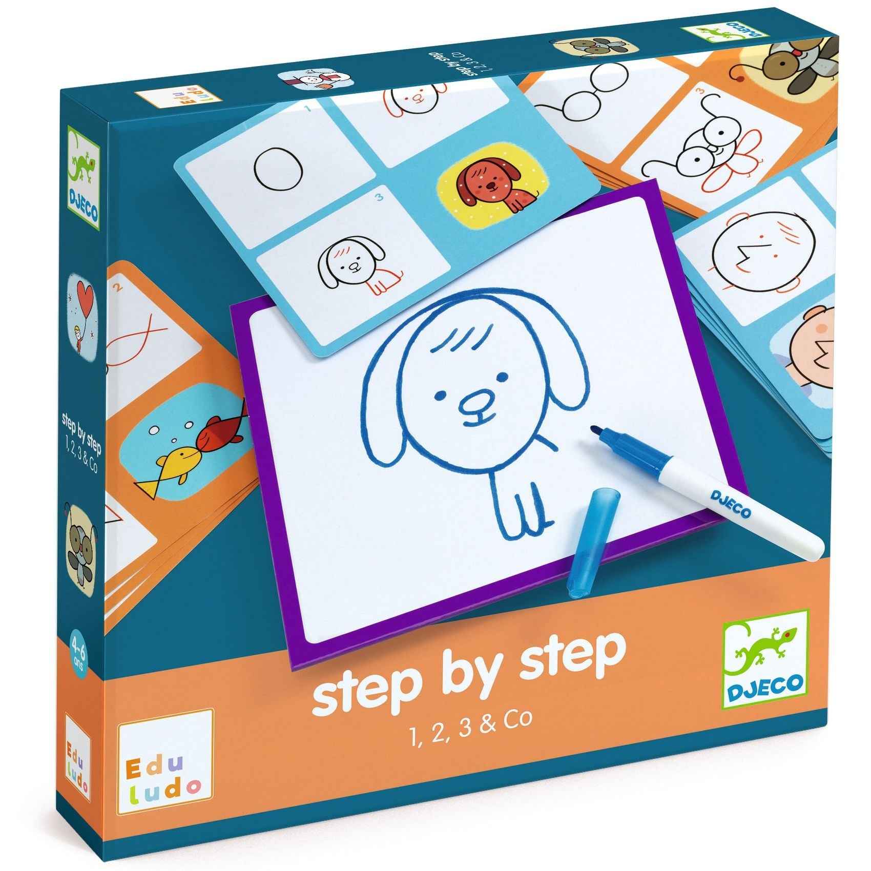 Djeco Learn to Draw Step-by-Step 1,2,3 & Co