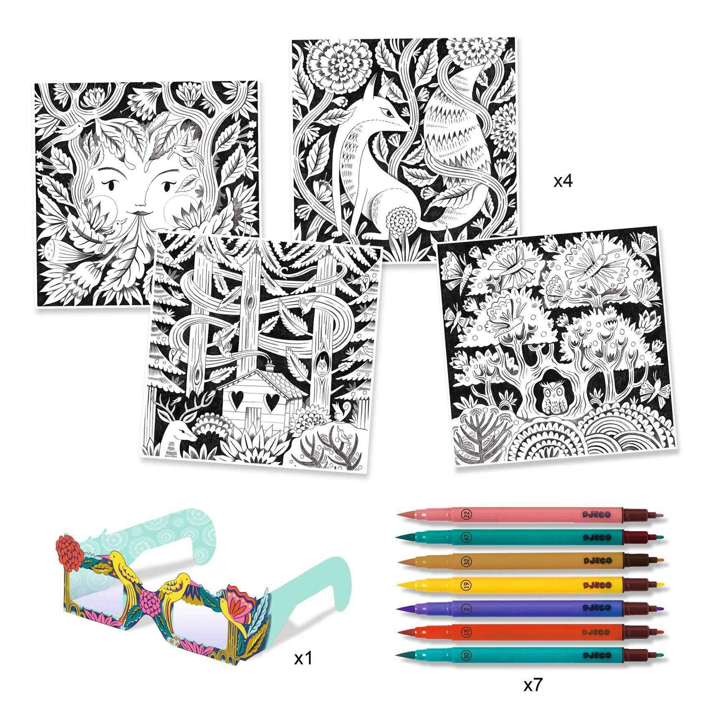 Djeco 3D Coloring Fantasy Forest
