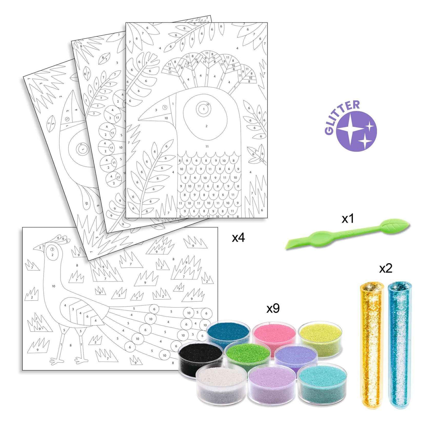 Djeco | Sand And Glitter - Sparkling Birds