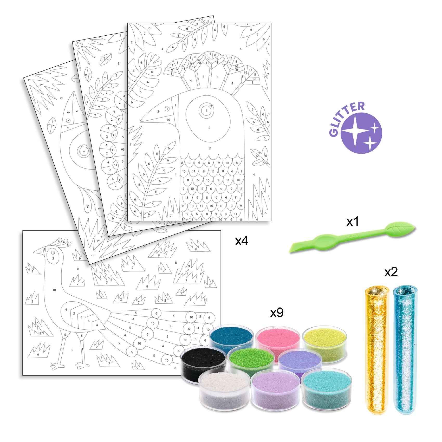 Djeco | Sand And Glitter - Sparkling Birds