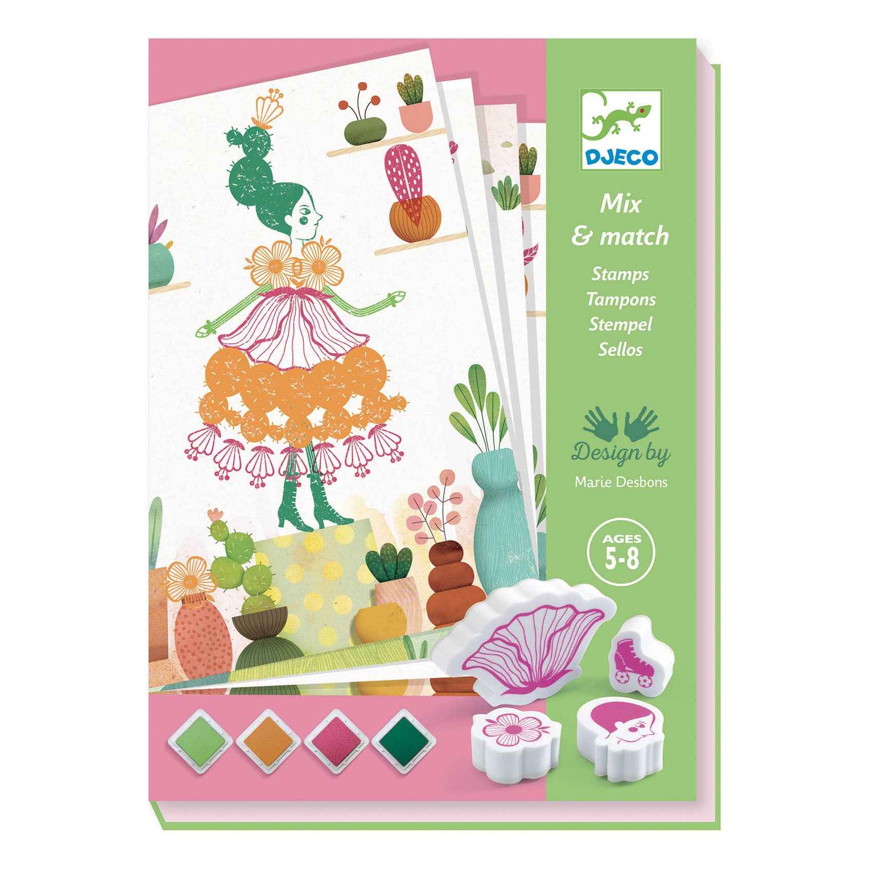 Djeco Flower Girls Stamping Kit Ages 5+