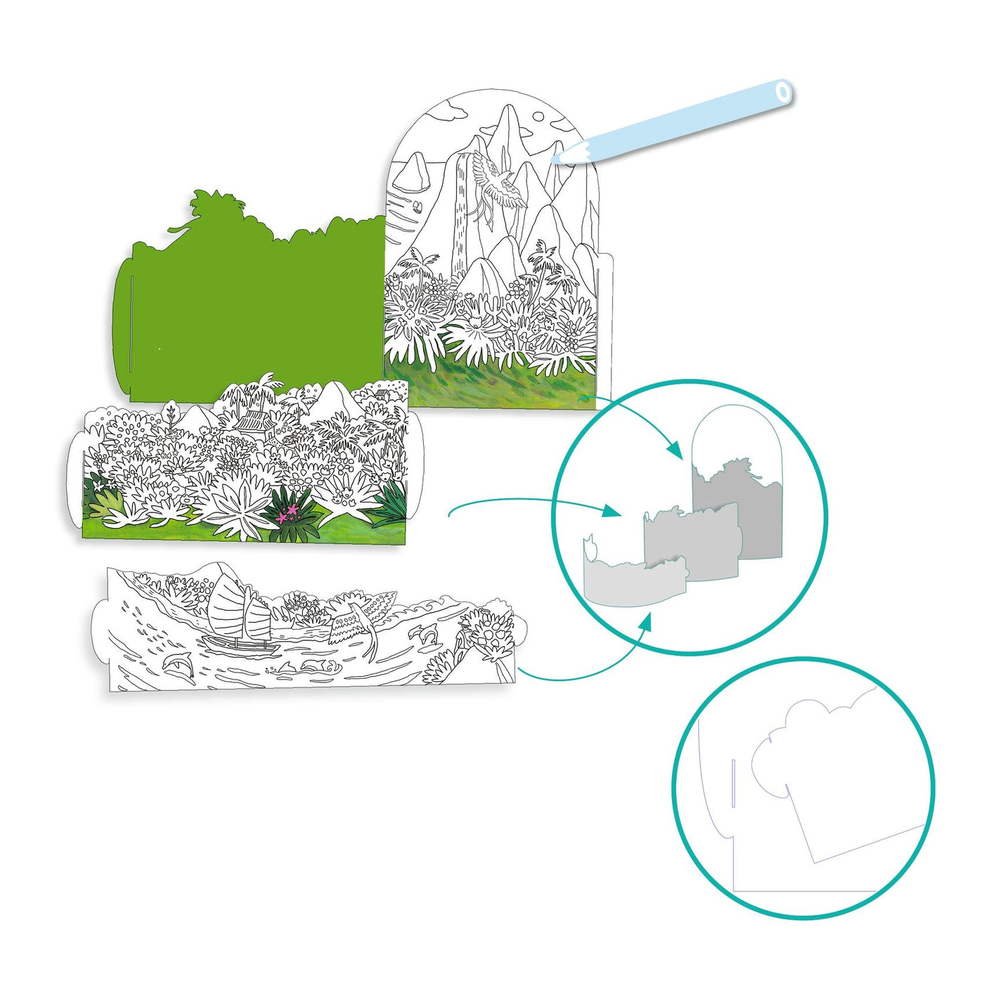Djeco | 3D-Kleurplaten Op De Topâ€¦ Van Mijn Eiland