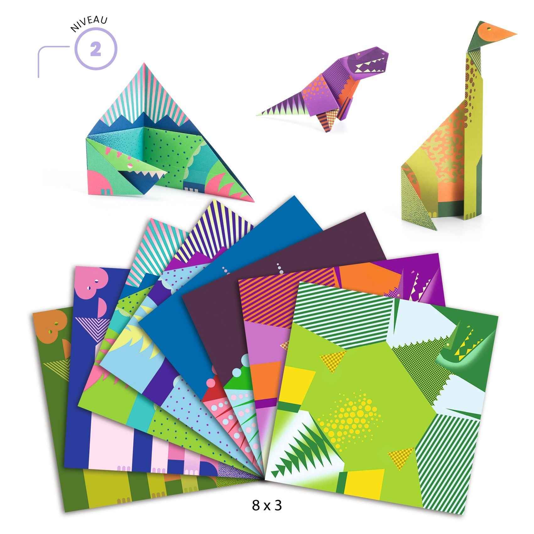 Djeco origami vouwblaadjes dinosaurussen