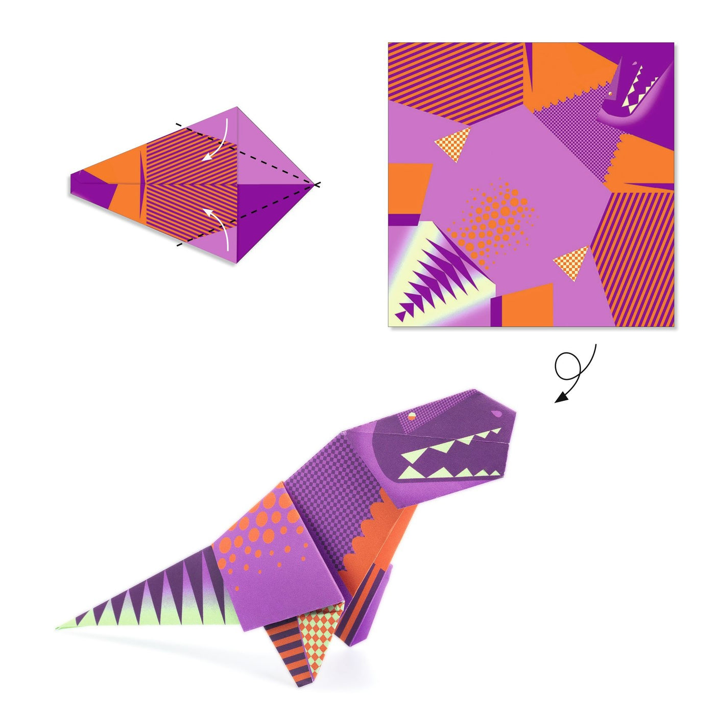 Djeco origami vouwblaadjes dinosaurussen