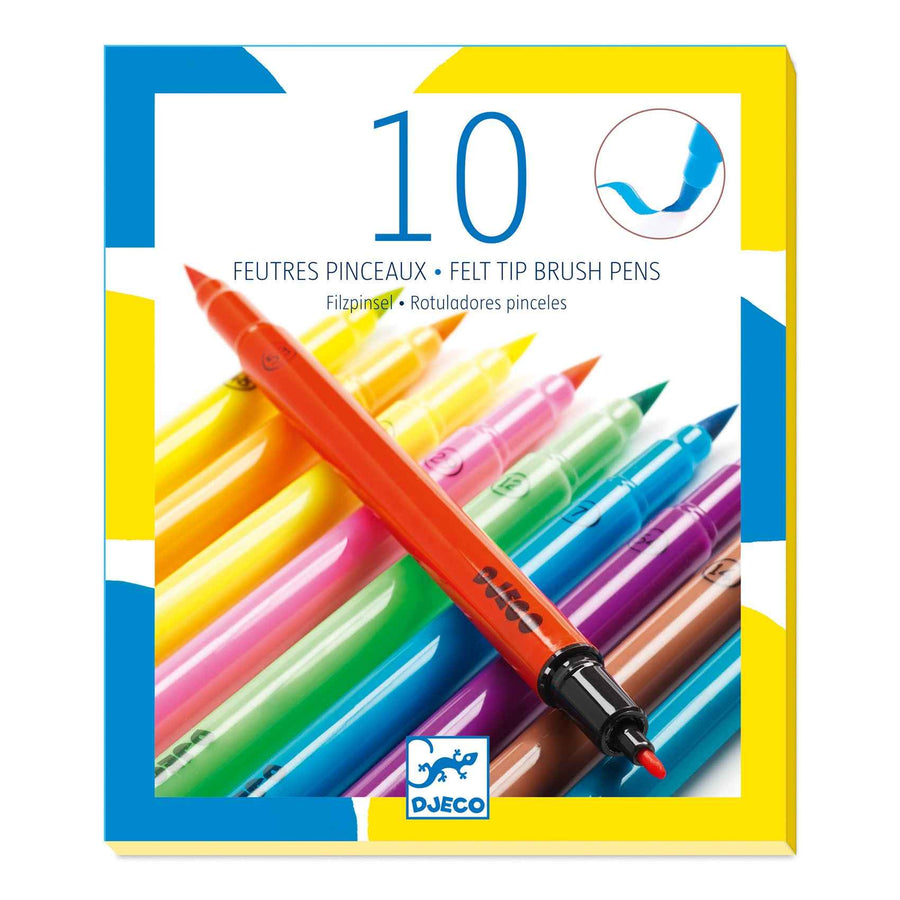 Djeco 10 dubbele viltstiften fluo