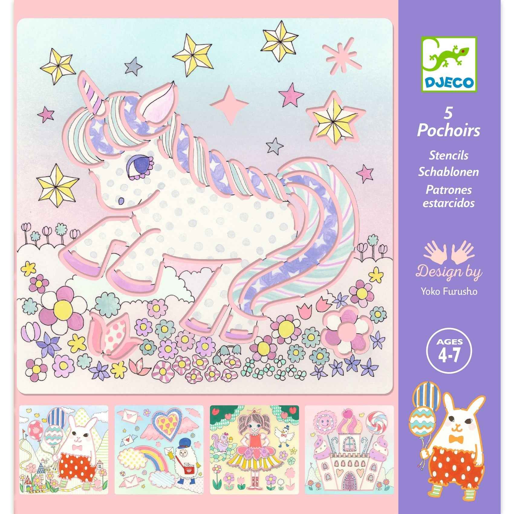 Djeco | 5 Sjablonen - Kawaii