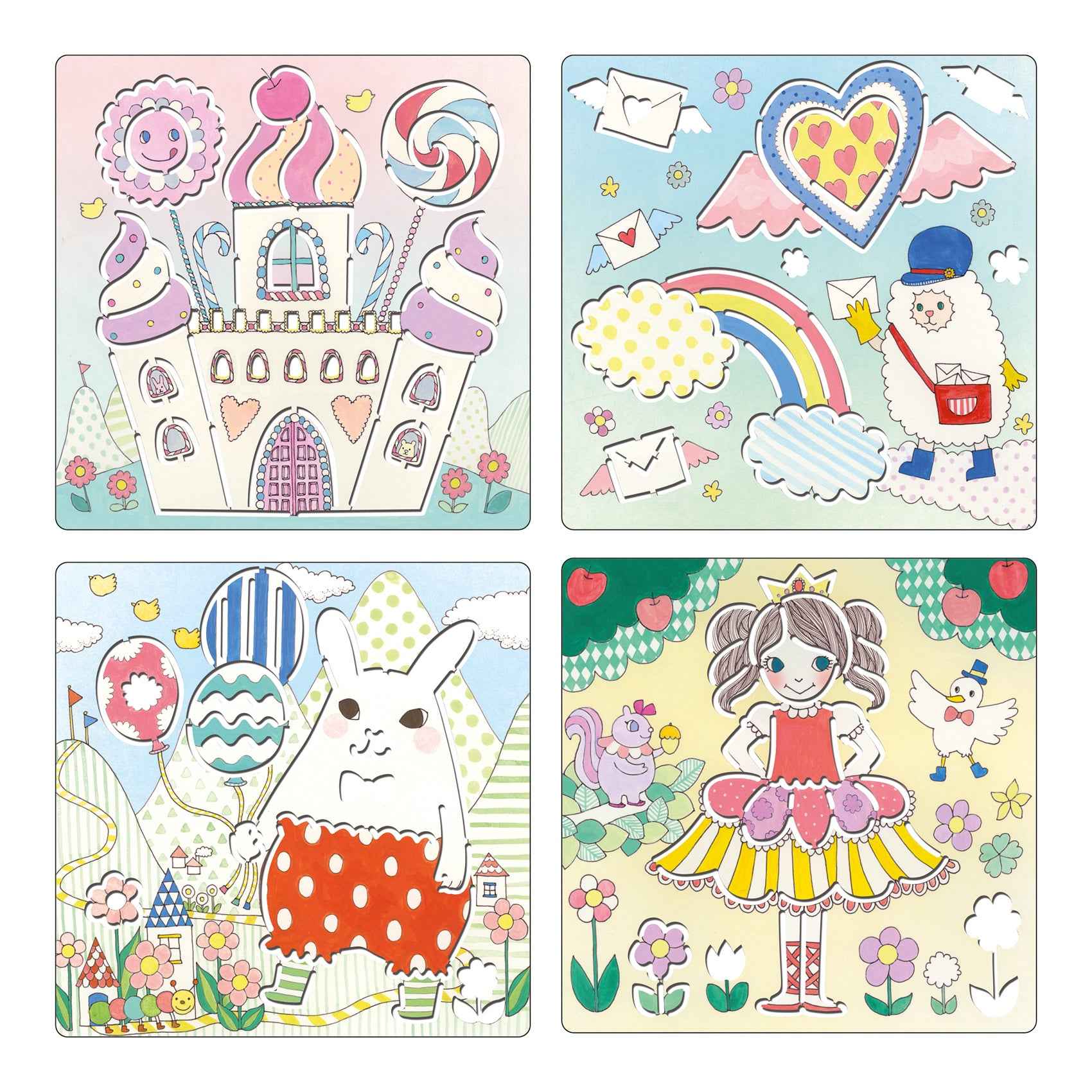 Djeco | 5 Sjablonen - Kawaii