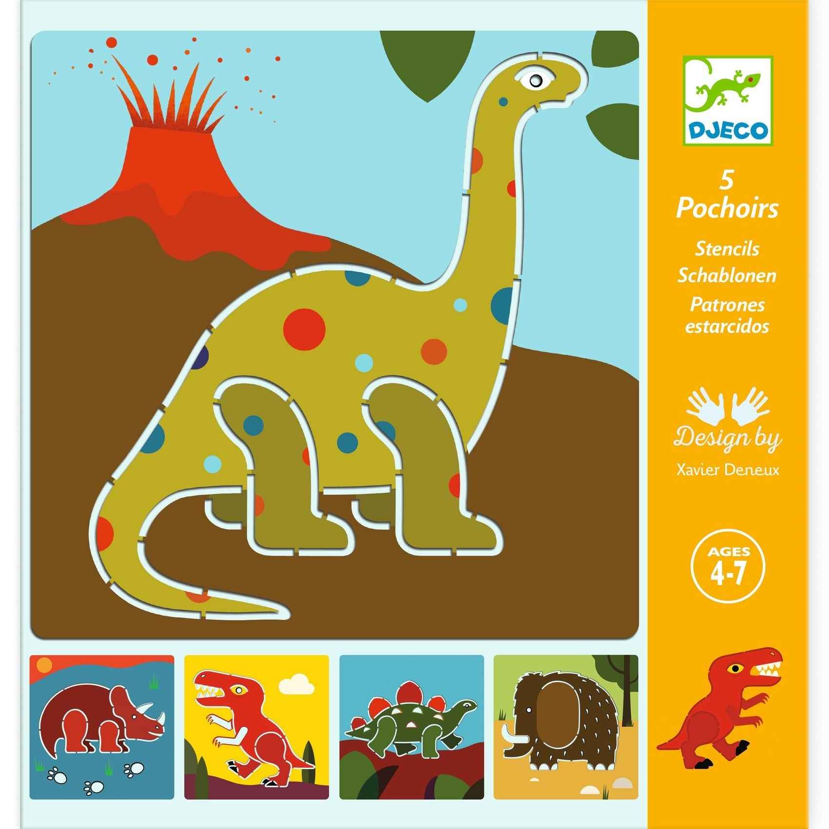 Djeco | 5 Sjablonen - Dinosaurussen
