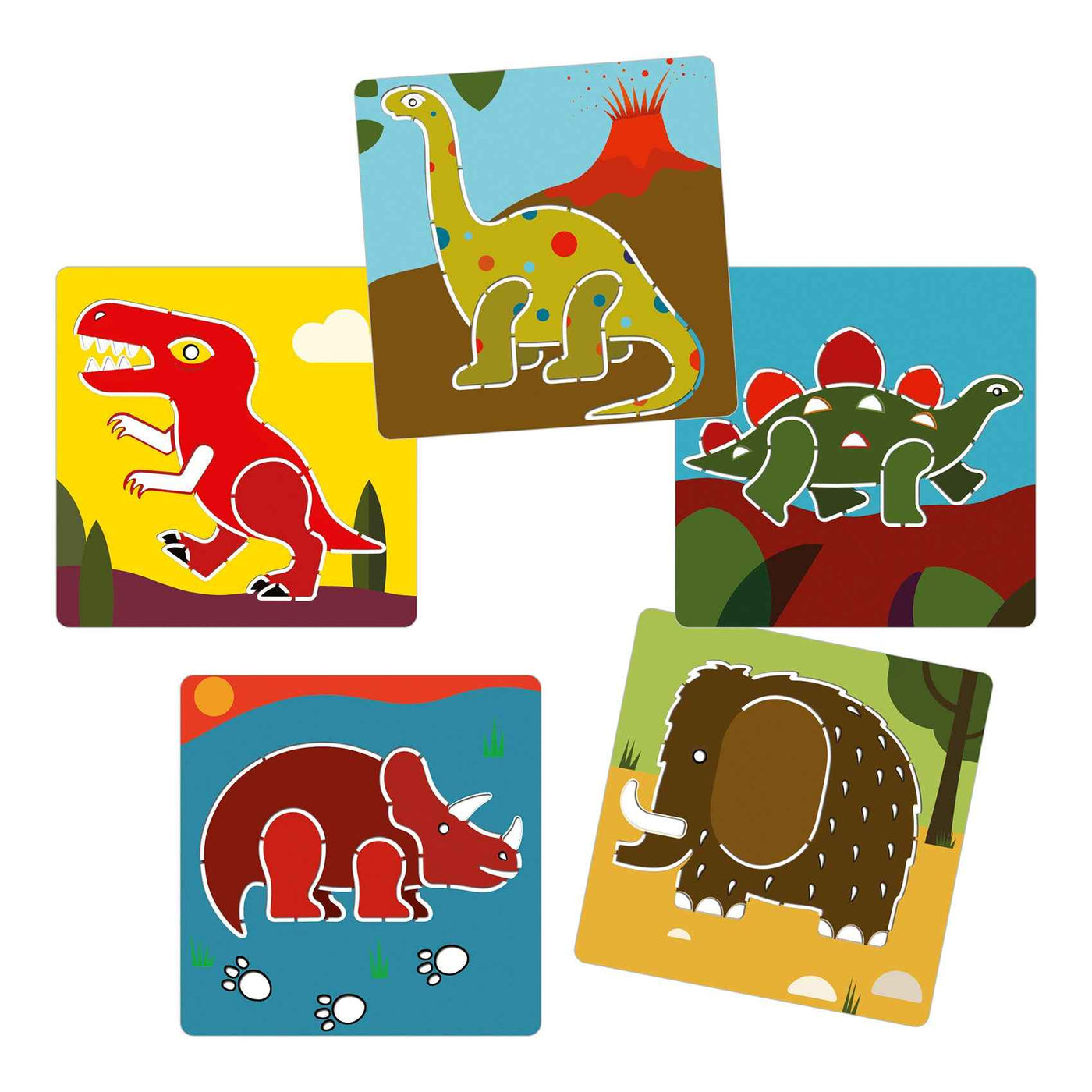Djeco | 5 Sjablonen - Dinosaurussen