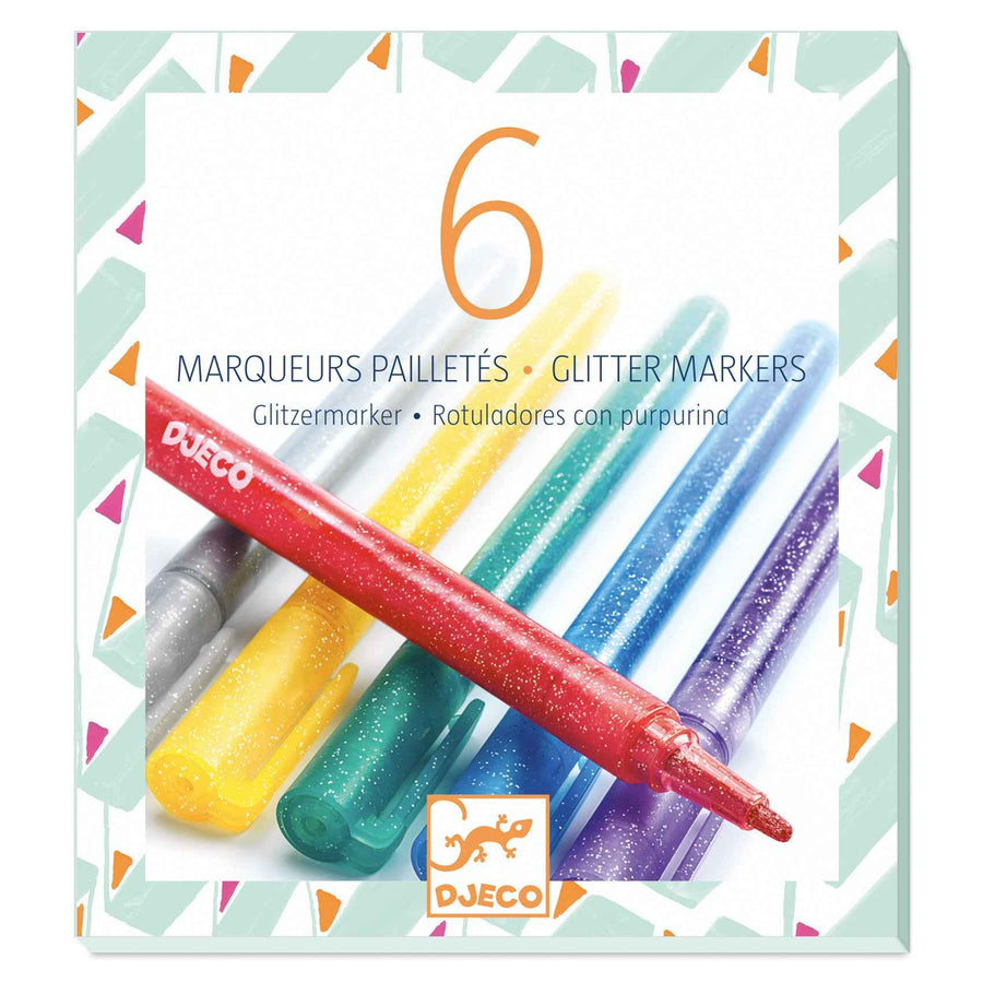 Djeco | 6 Glitter Pens - Classic