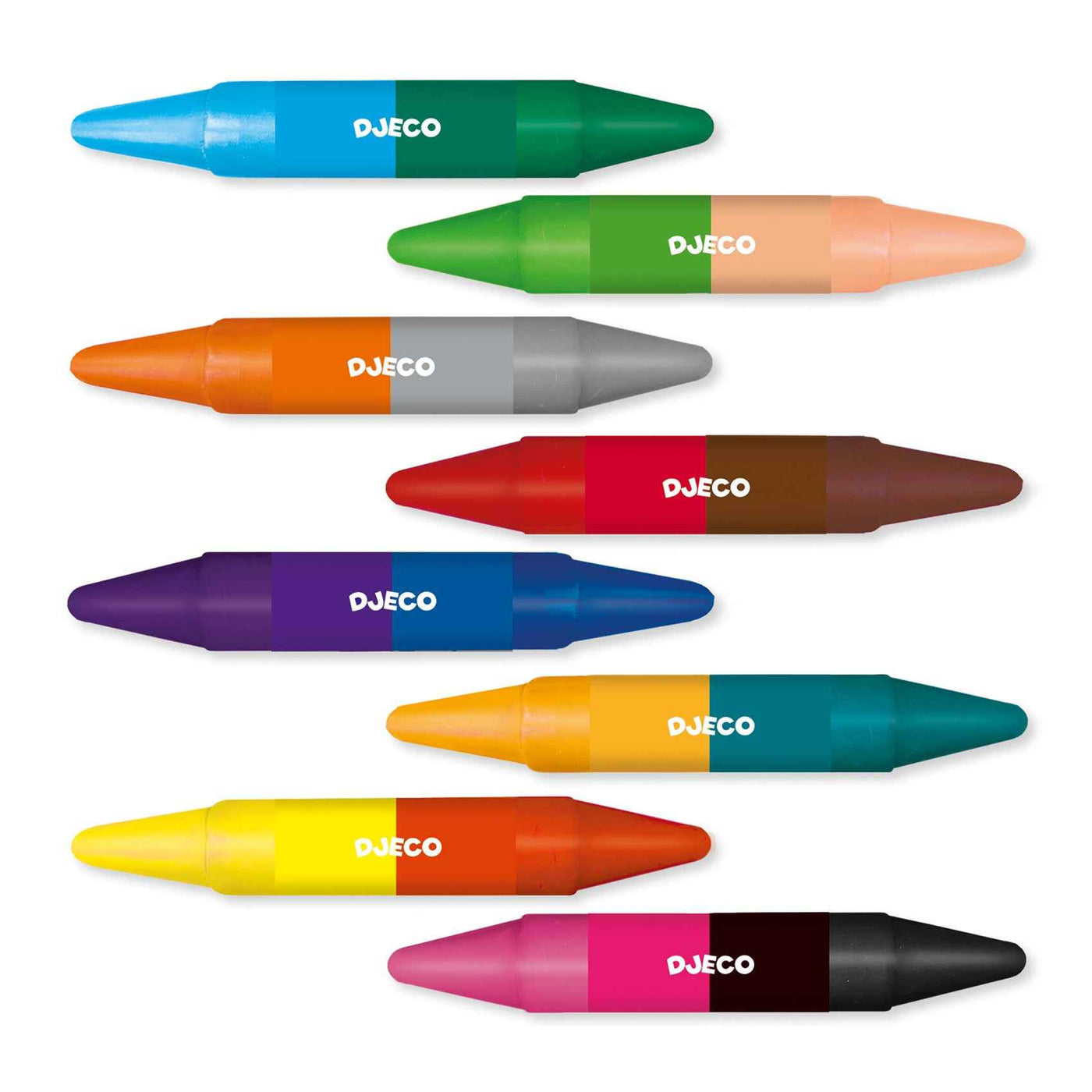 Waskrijtjes dubbelzijdig 8 stuks - Djeco