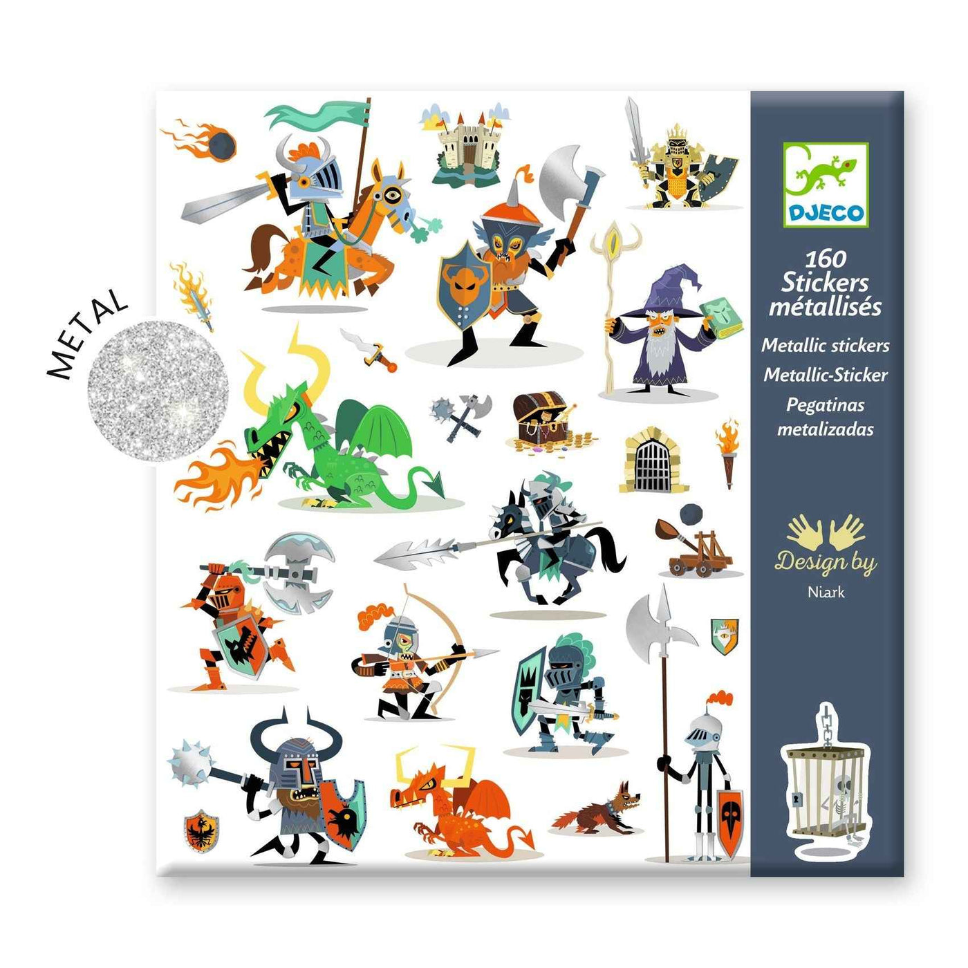 Djeco | 160 Metallic Knight Stickers