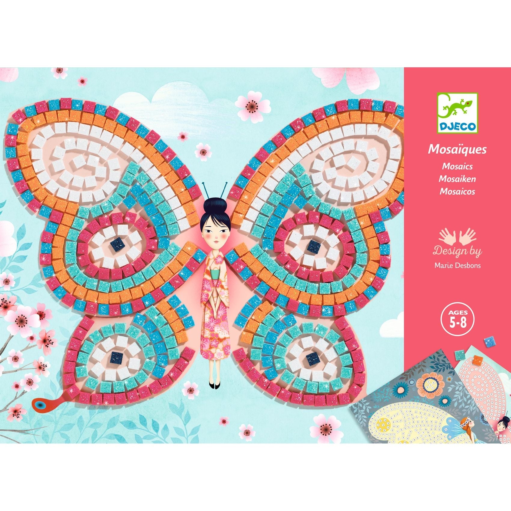 Mozaïek - vlinders - glitter - Djeco +4 jr