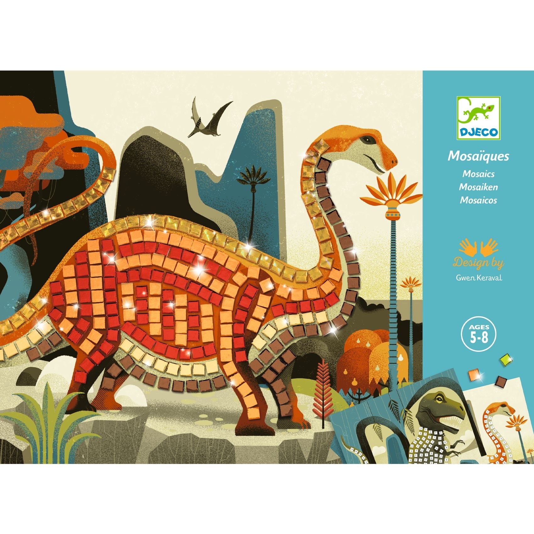 Mozaïek - dinosaurussen - metaal - Djeco +4 jr