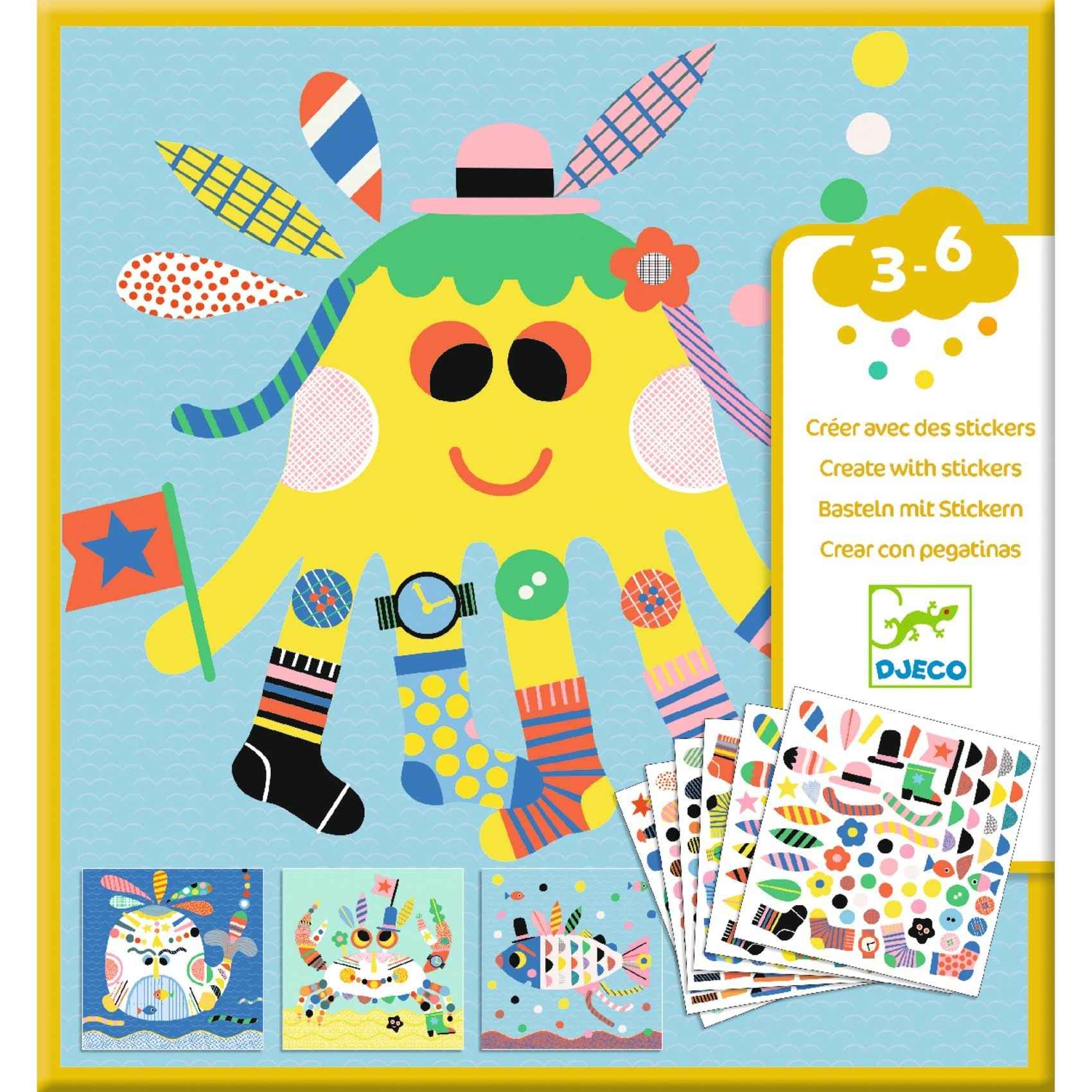 Djeco stickers for creating sea animals