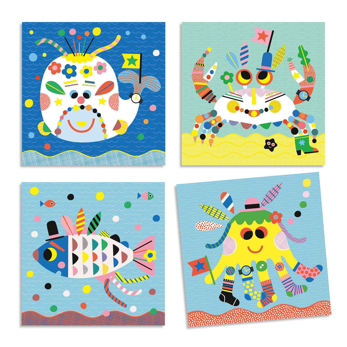 Djeco stickers to create sea animals