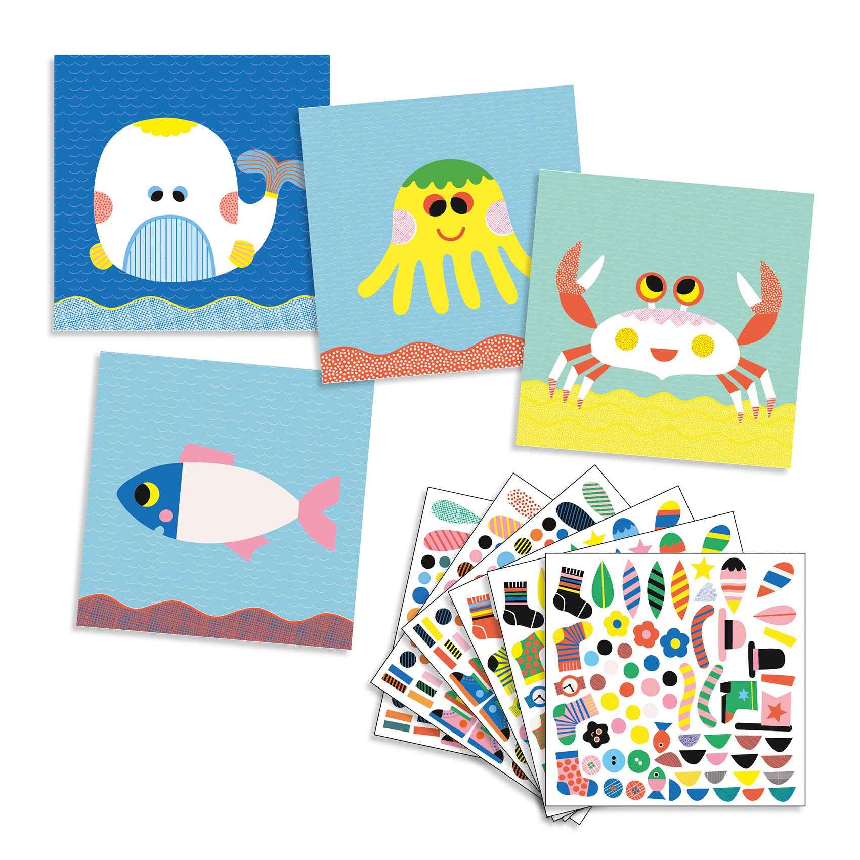 Djeco stickers to create sea animals