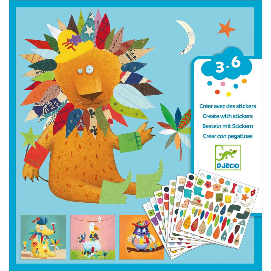 Djeco | Creating With Stickers - Animal Creations