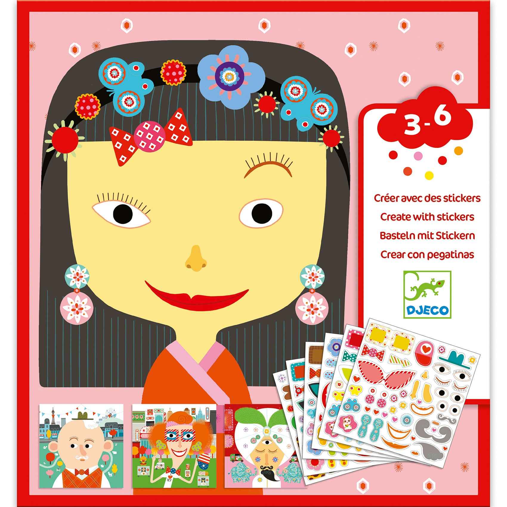 Djeco | Create With Stickers - Faces