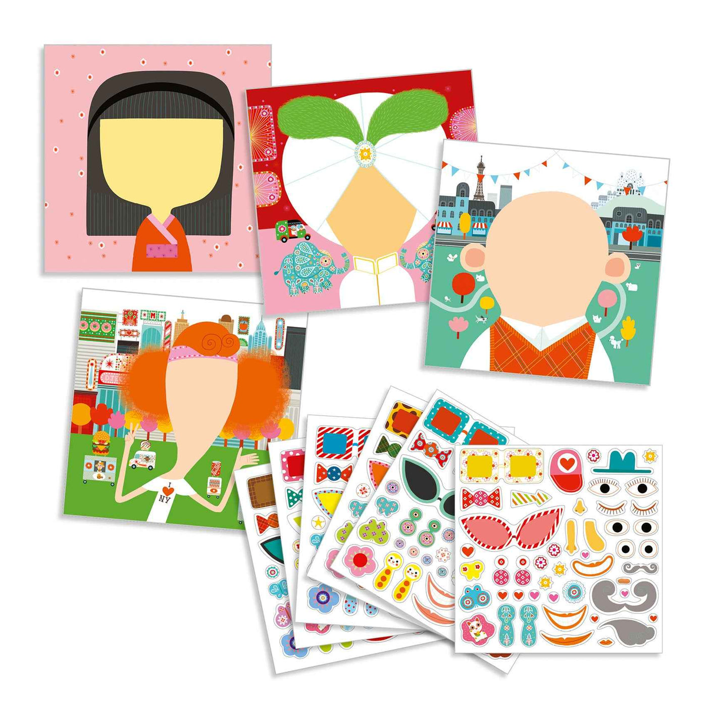 Djeco | Create with Stickers - Faces