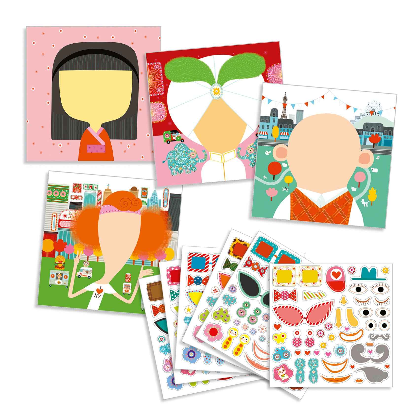 Djeco | Create with Stickers - Faces