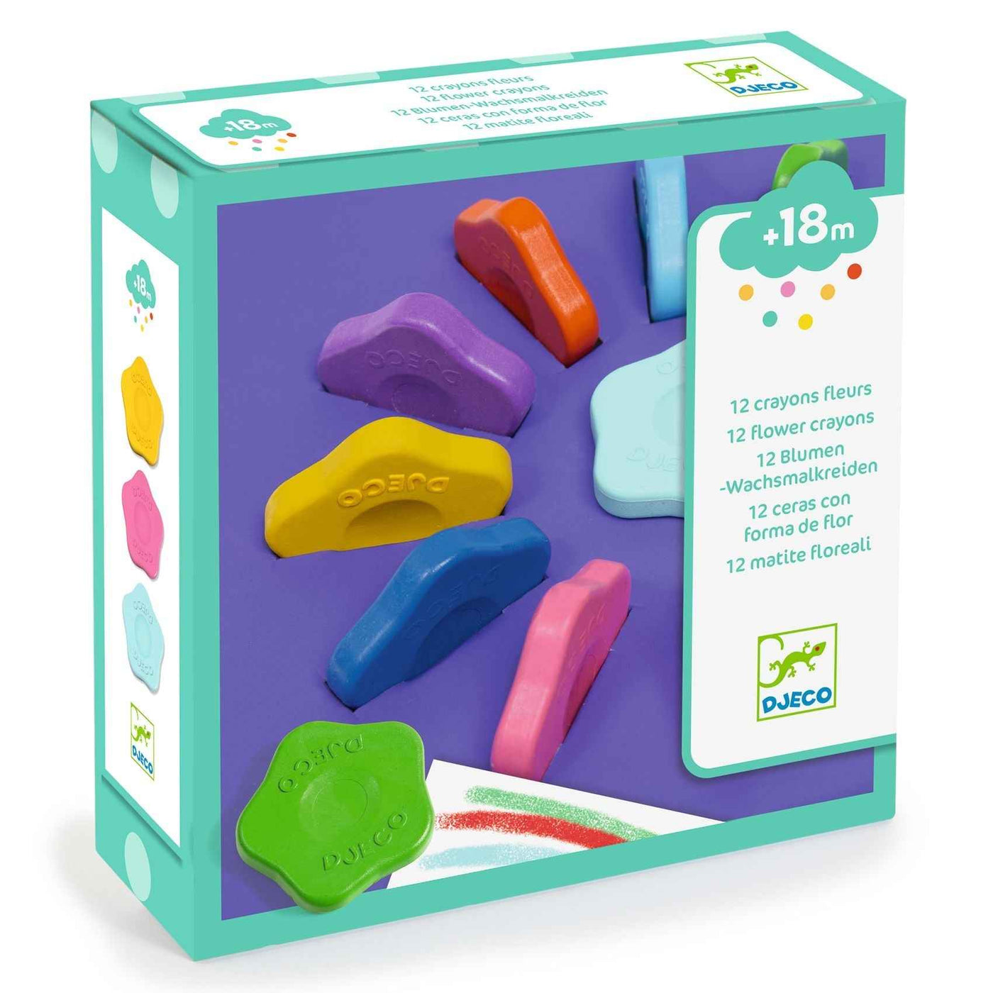 Djeco flower washable chalk sticks, 12st