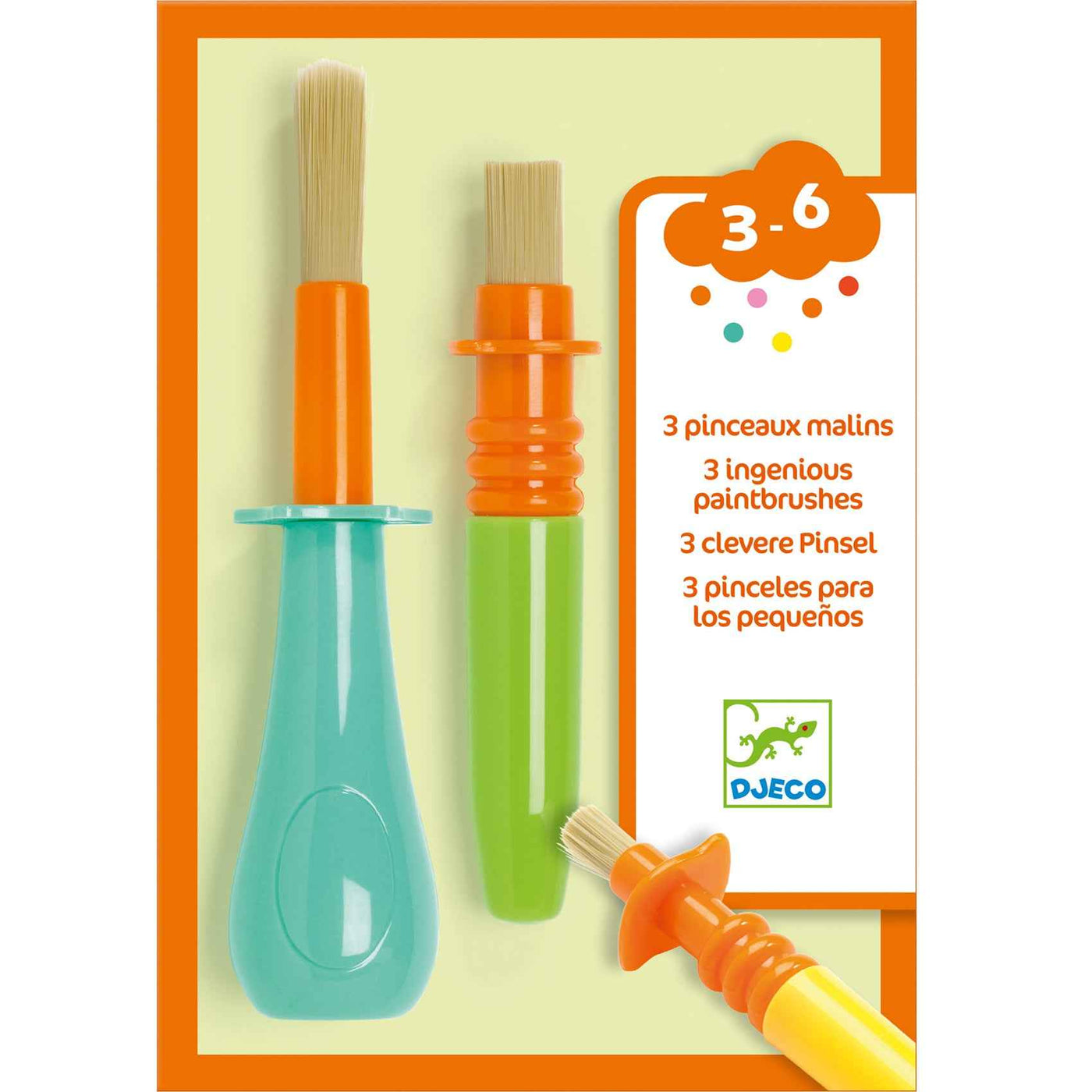 Djeco 3 smart children's paintbrushes