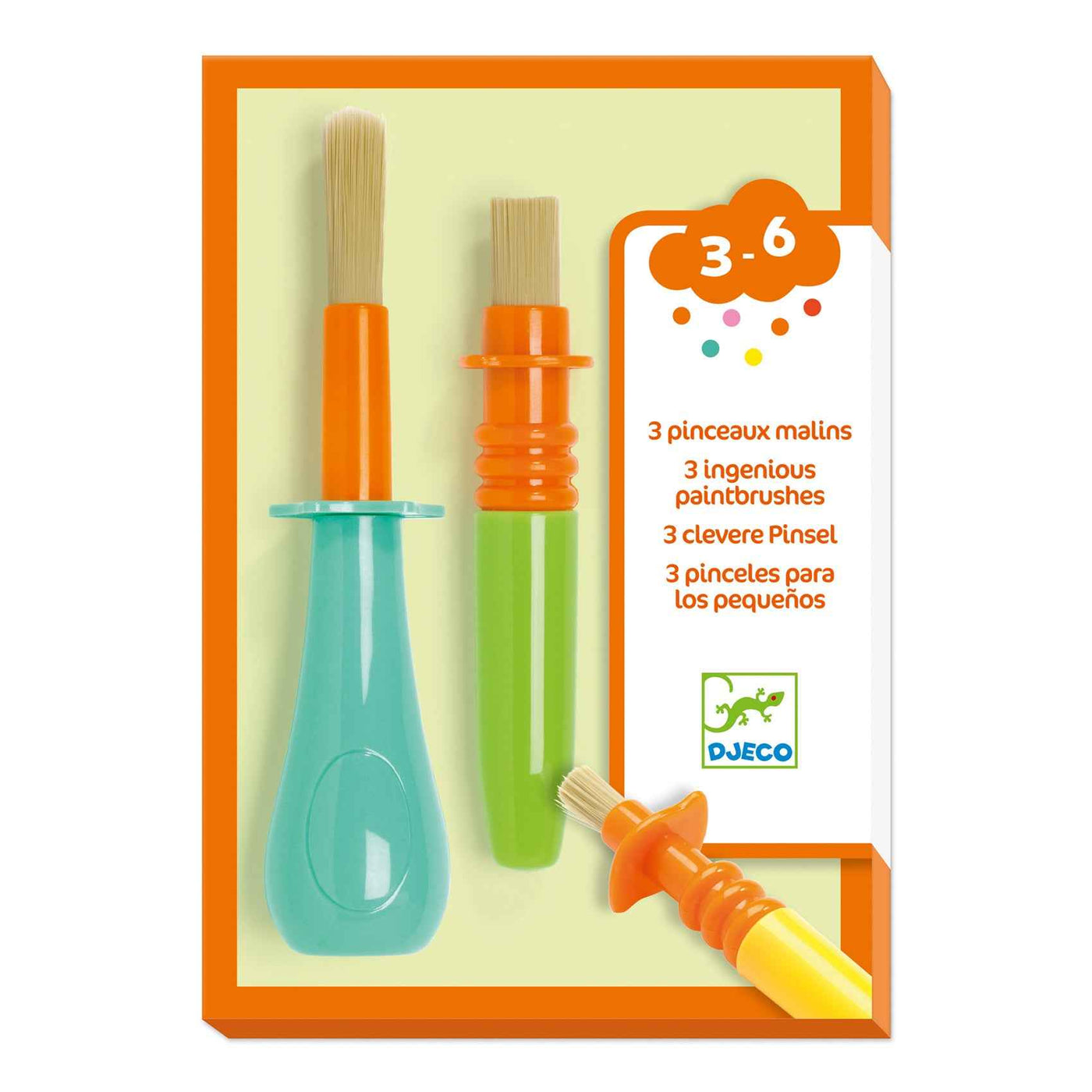 Djeco 3 smart children's paintbrushes