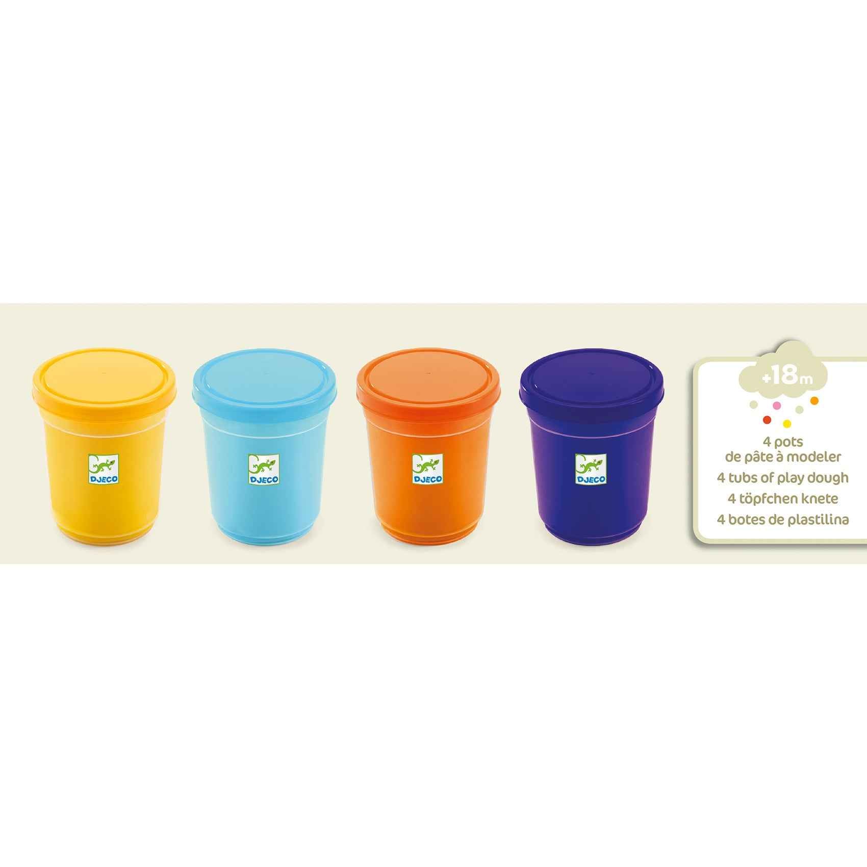 Djeco Modeling Clay 4 Pots Natural
