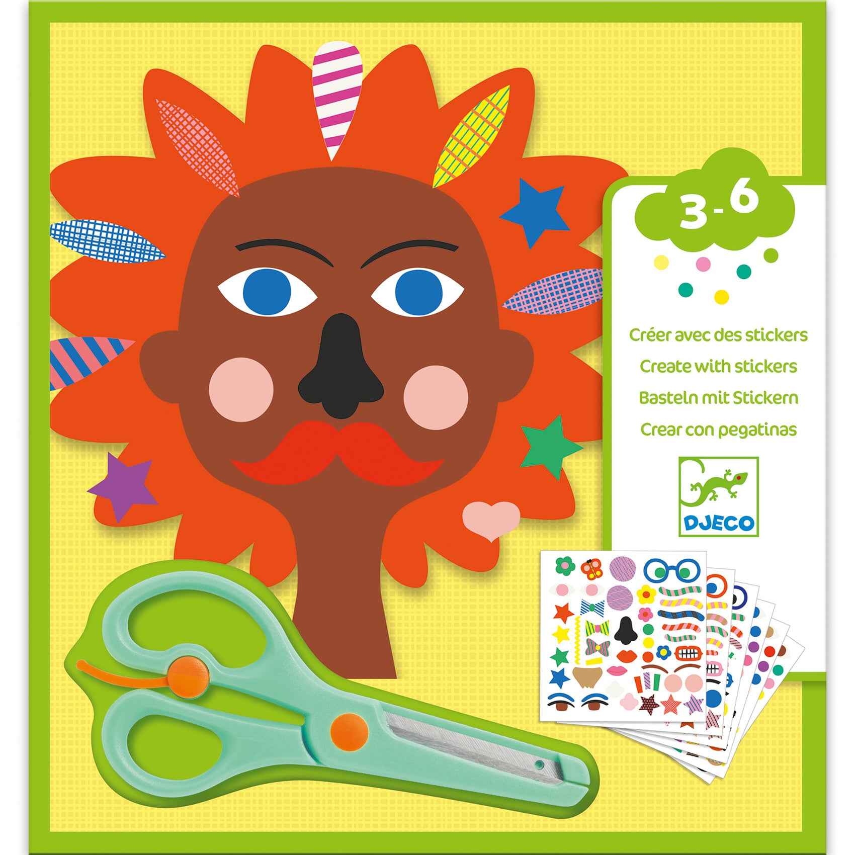 Djeco create with stickers hairdresser set ages 3+
