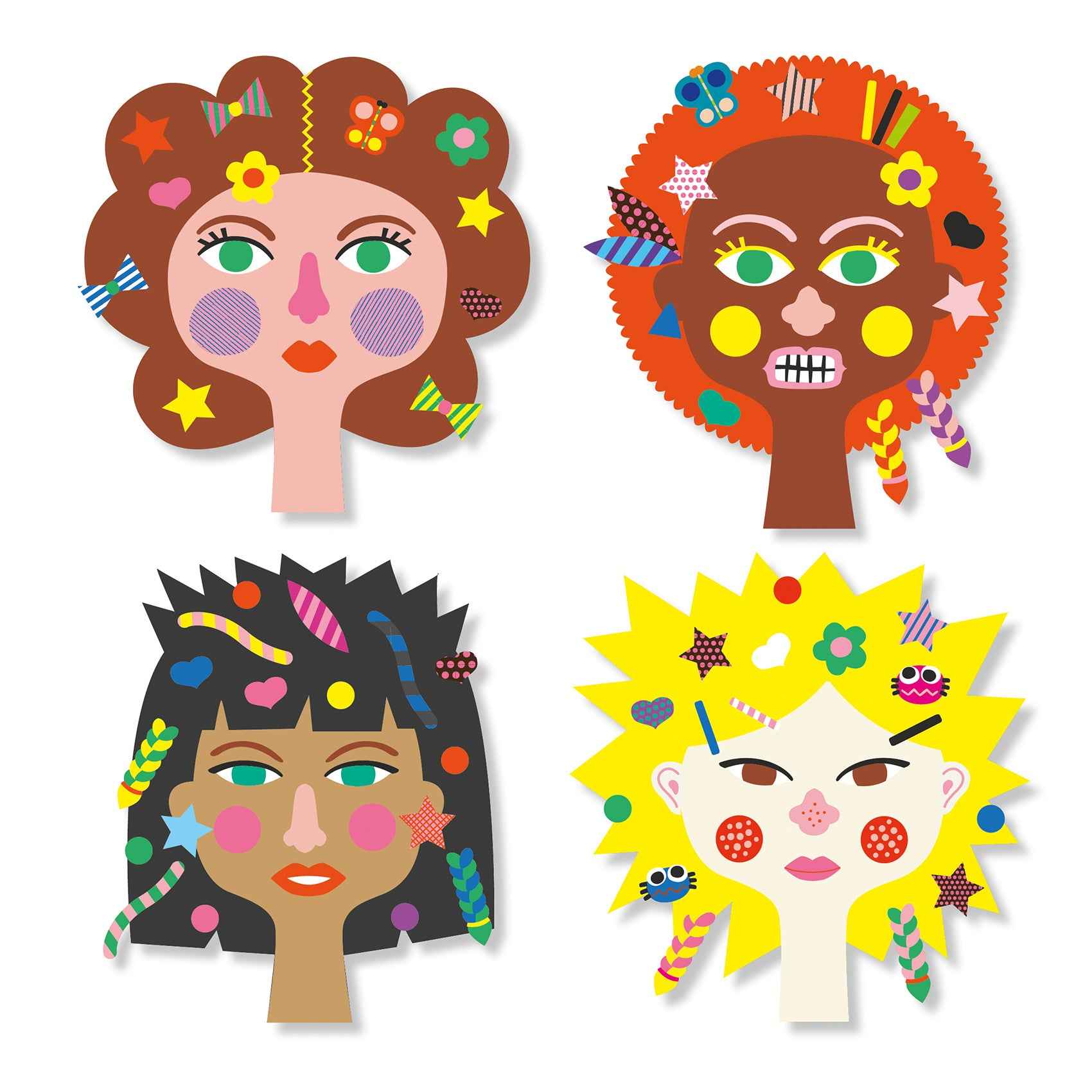 Djeco Create with Stickers Hairdresser Set +3 Years