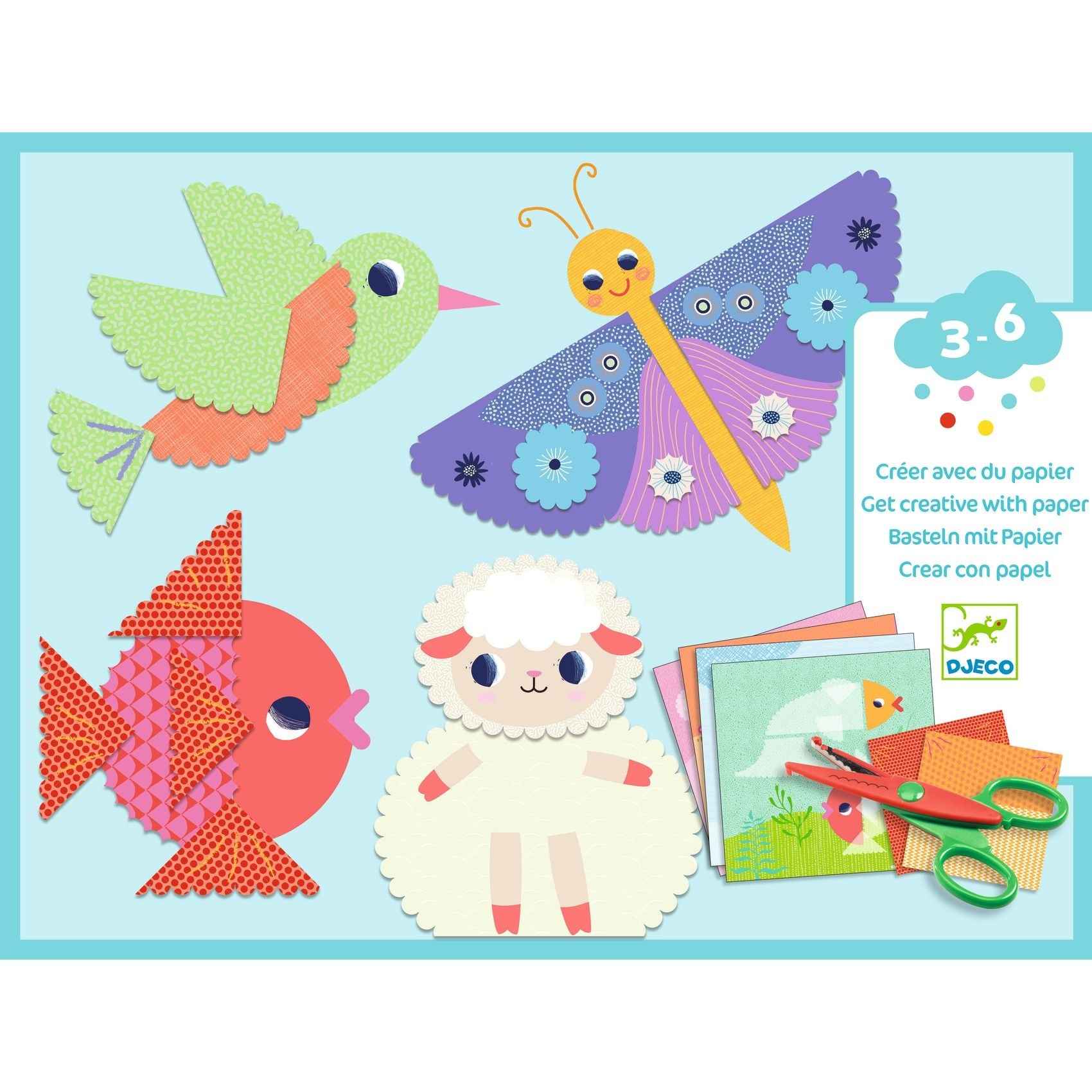 Djeco knutselen met papier en kartelschaar 3-6jr