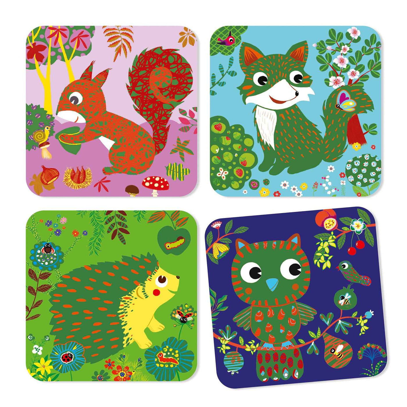 Djeco - kraskaarten - Kleine dieren 3-6 jr
