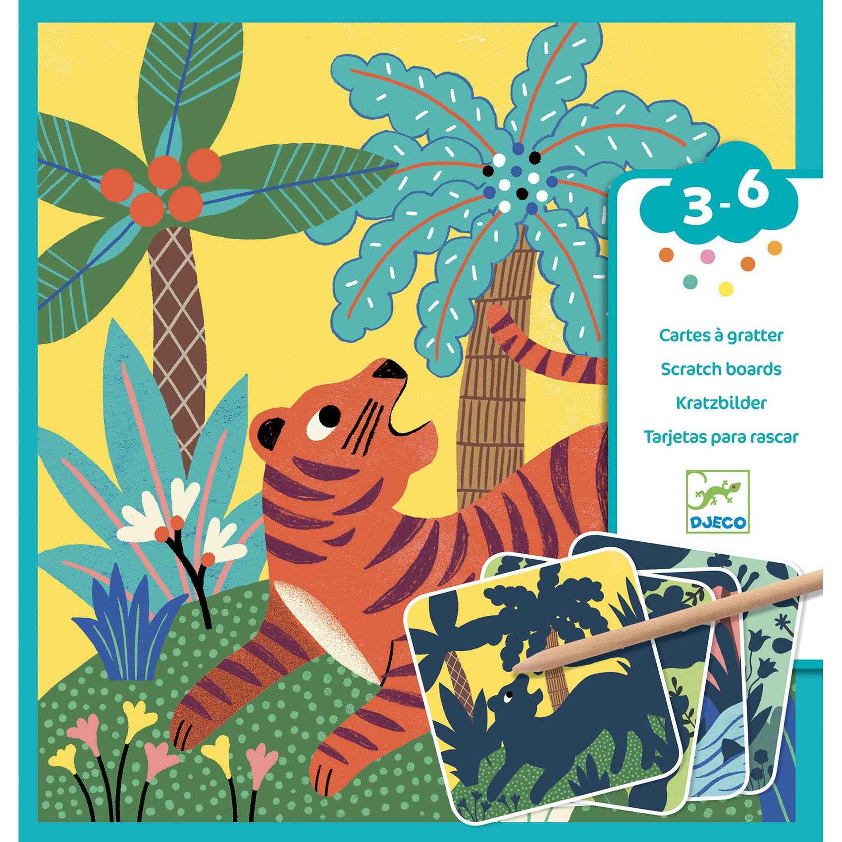 Djeco kraskaarten Grote dieren 3-6 jr