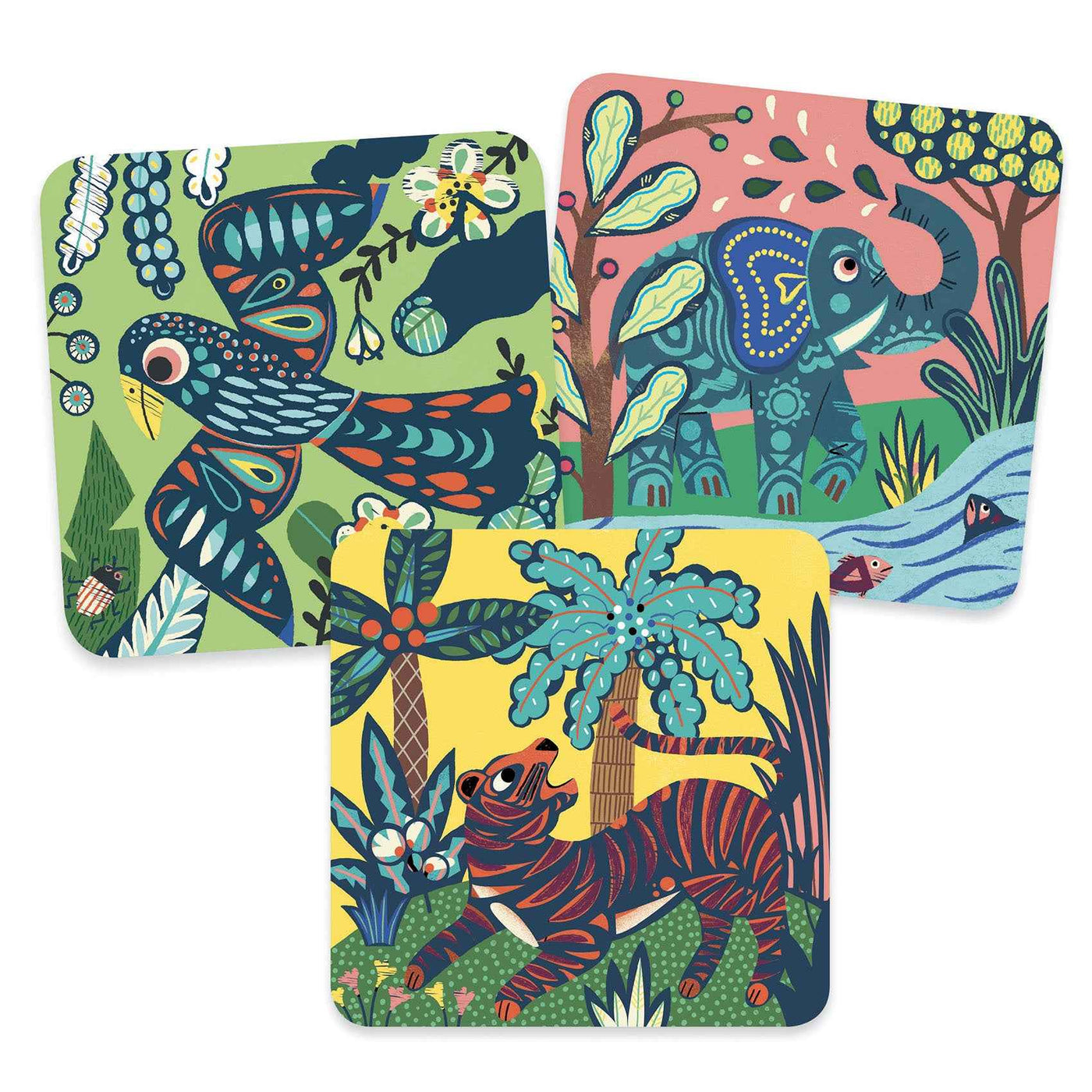 Djeco kraskaarten Grote dieren 3-6 jr