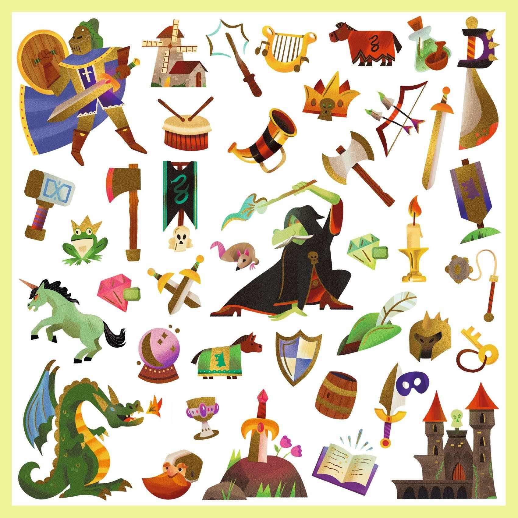 Djeco Medieval Stickers 160 pieces