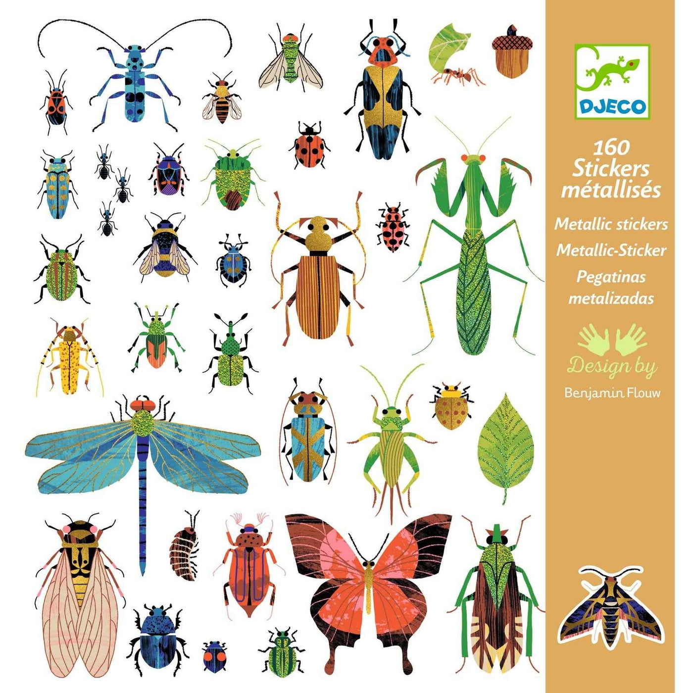 Djeco | 160 Metallic Stickers Microcosmos