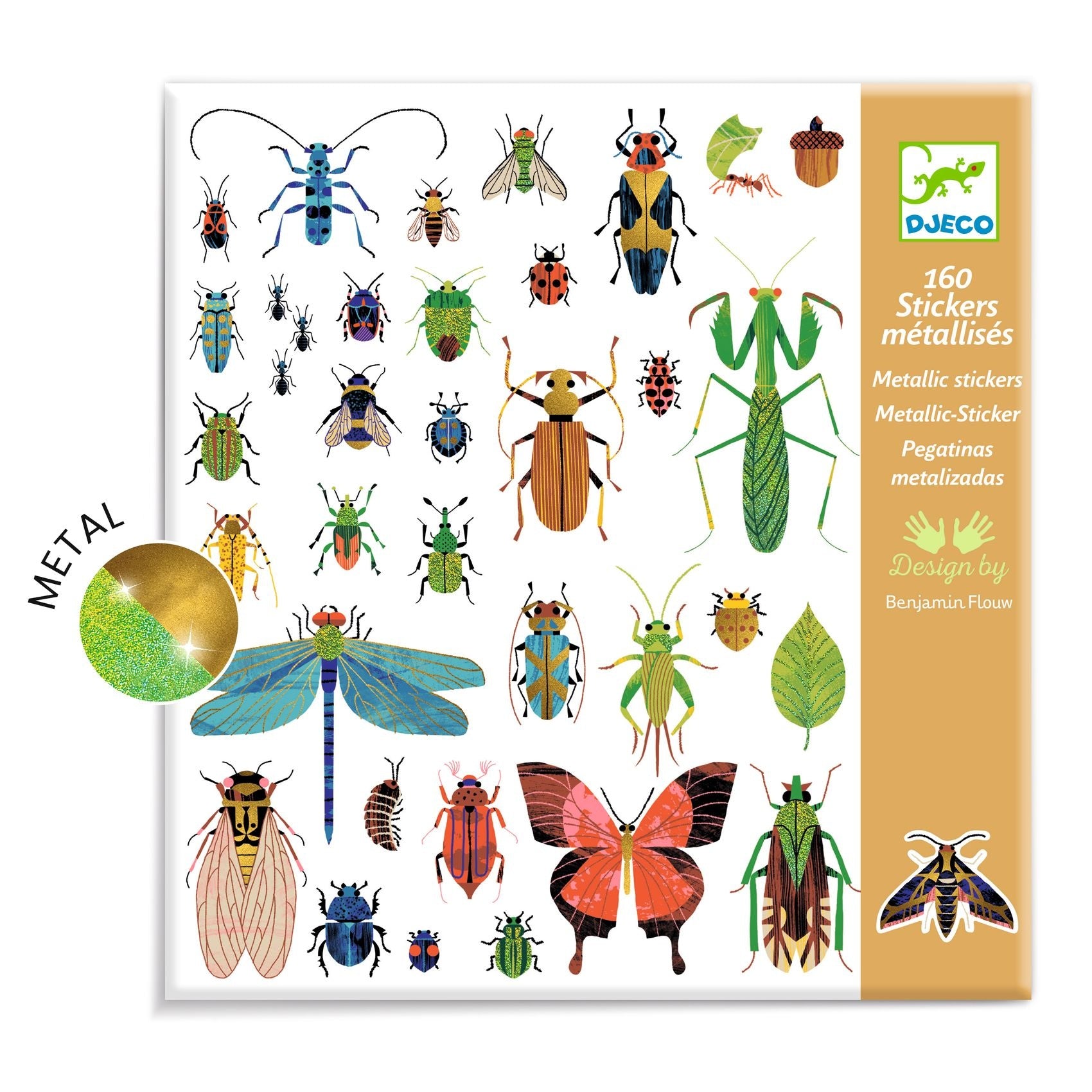 Djeco | 160 Metallic Stickers Microkosmos
