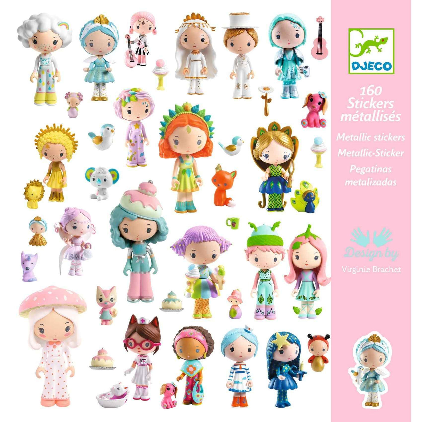 Djeco | 160 Metallic Stickers: The Tiny World of Tinyly