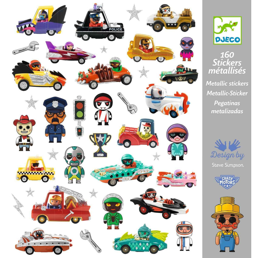 Djeco | 160 Stickers De Wereld Van Crazy Motors