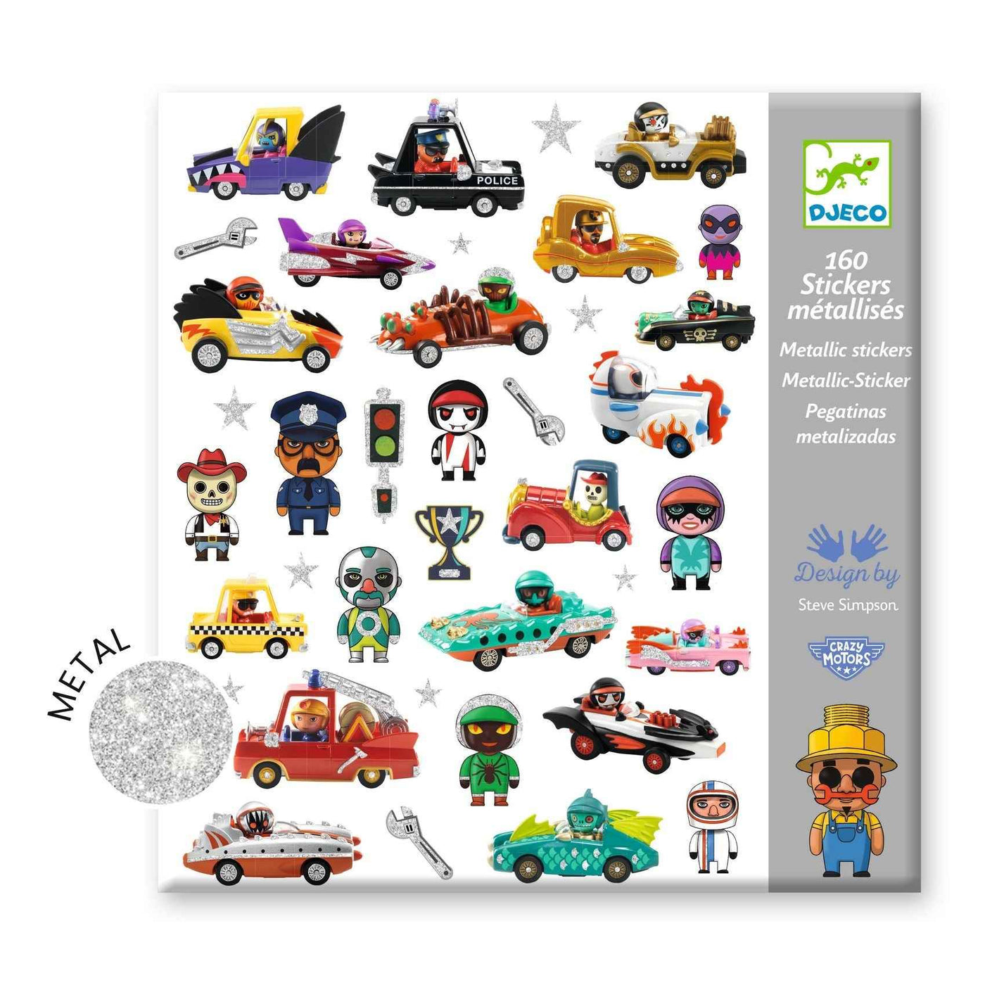 Djeco | 160 Stickers The World of Crazy Motors