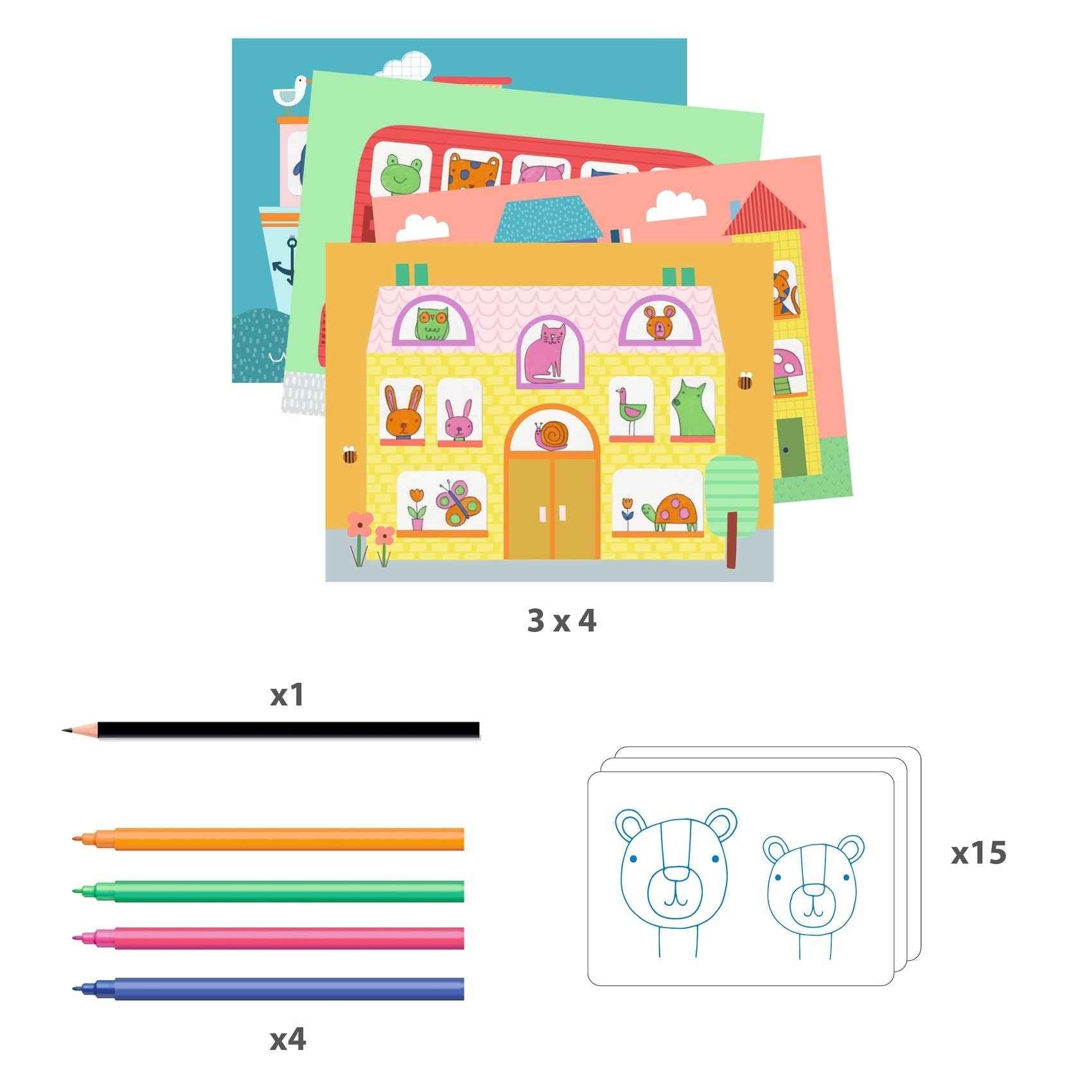 Djeco tracing drawing set for ages 5-6