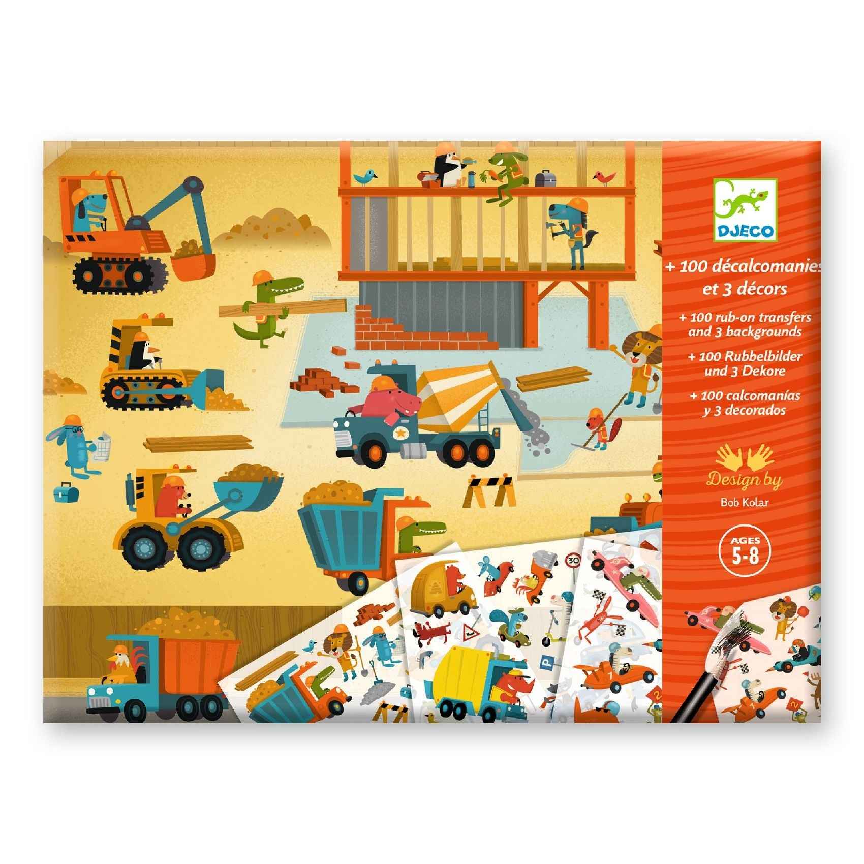Djeco | + 100 Transfer Stickers in 3 Large Asphalt Designs
