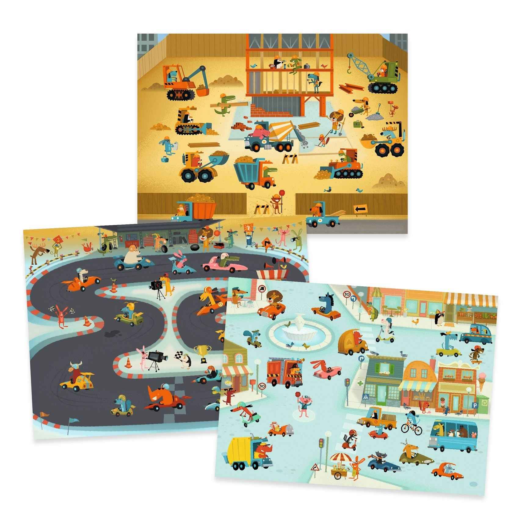 Djeco | +100 Transfer Stickers In 3 Large Asphalt Designs