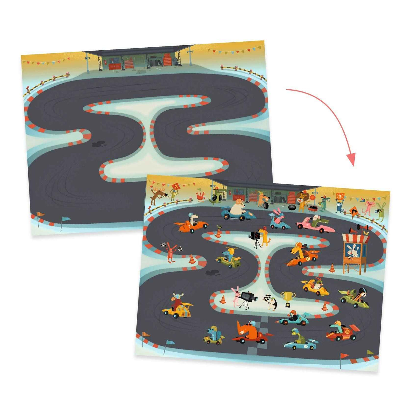 Djeco | 100+ Transfer Stickers in 3 Large Asphalt Designs