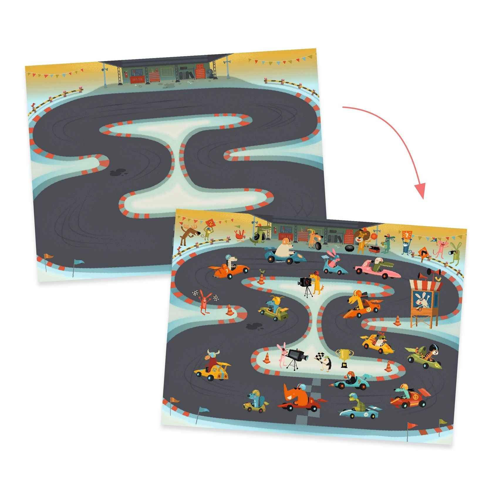 Djeco | 100+ Transfer Stickers in 3 Large Asphalt Designs