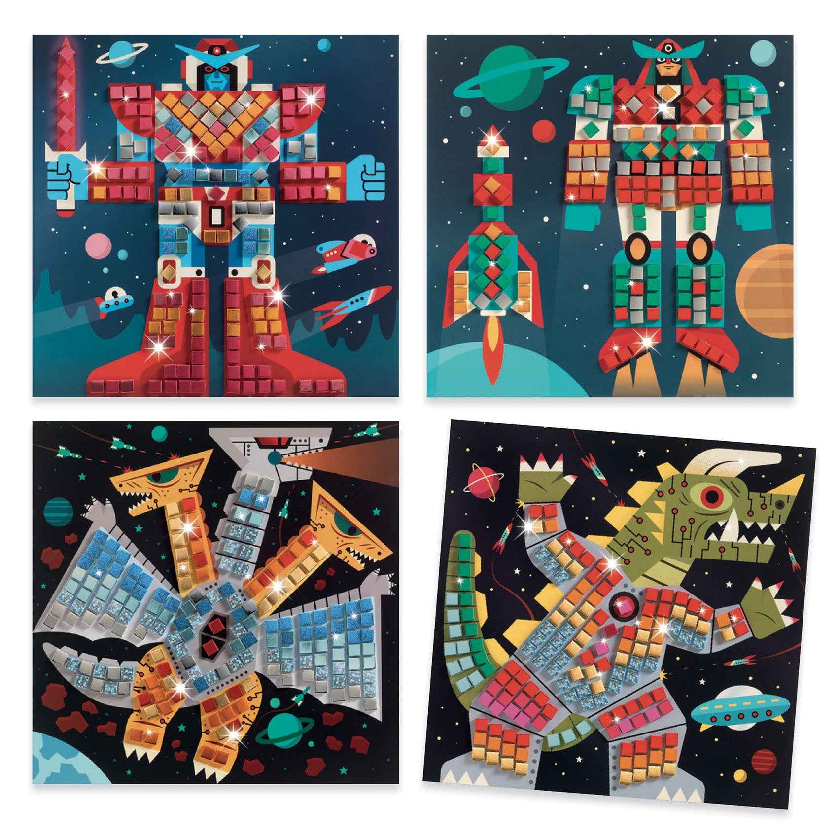 Djeco Space Battle Mosaic Kit, Ages 5+