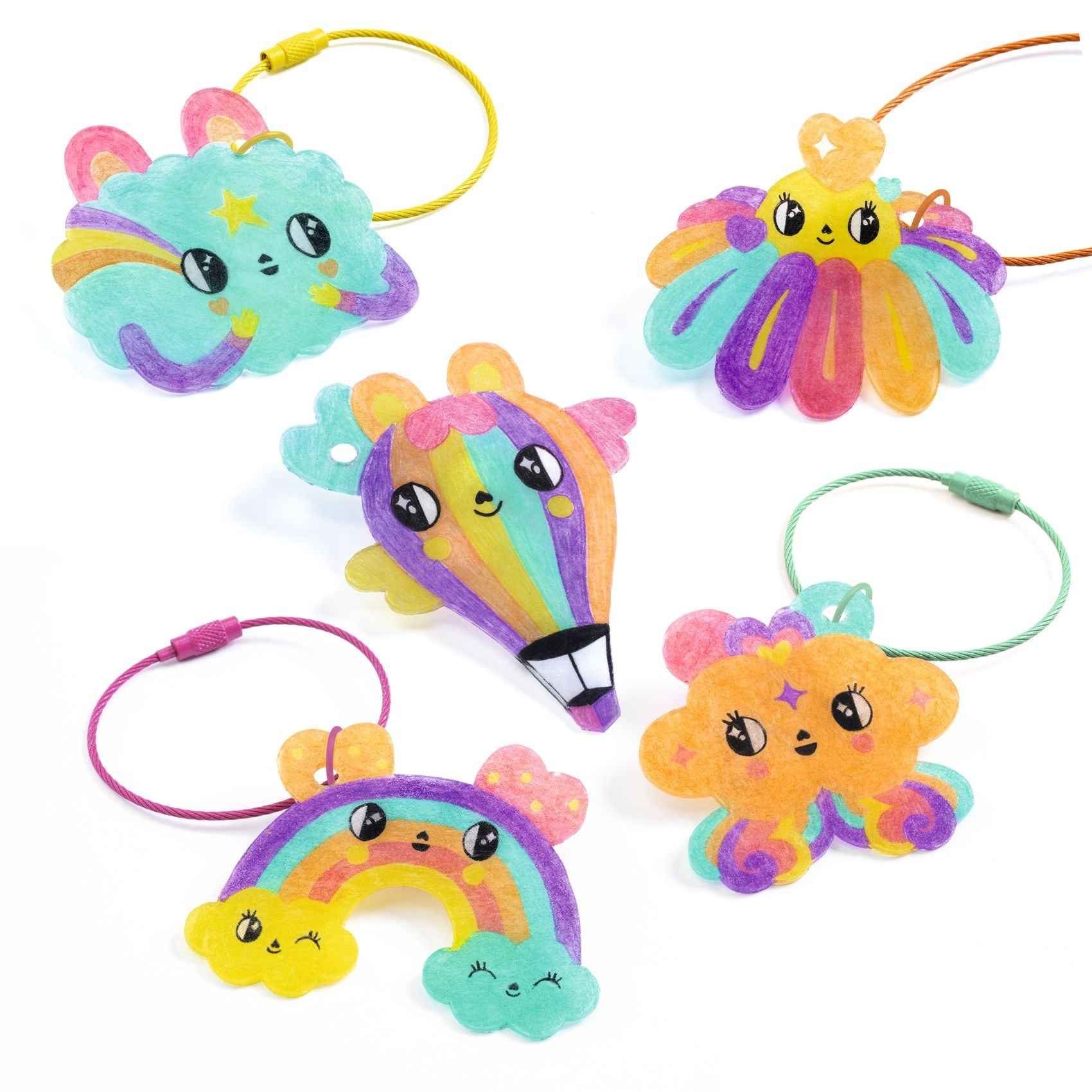 Djeco Krimpie Dinkie craft kit - Kawaii keychains